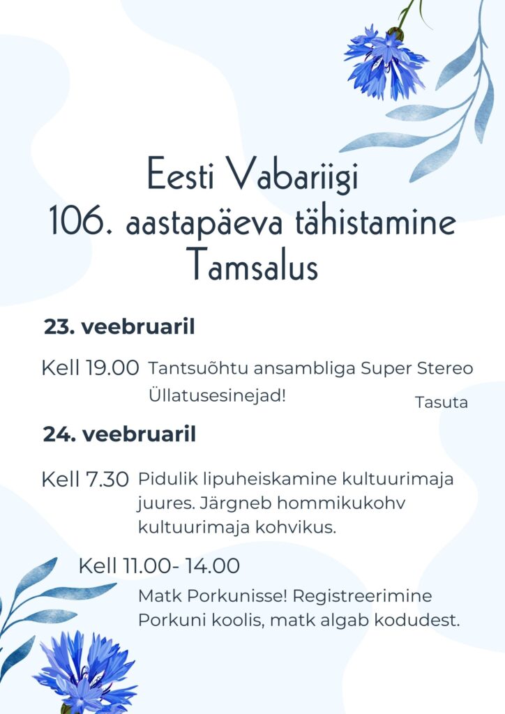 Eesti Vabariigi 106. aastapäev Tamsalus